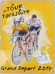 Le Gira De Yorkshire Grand Parten 2014 Pequeño Acero Cartel 200mm x 150mm - Imagen 1 de 1