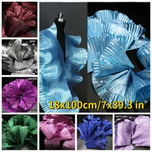 Volantes Volantes Cinta Cintas Bordes Tela Holográfico Plisado Escenario Disfraz - Imagen 1 de 24