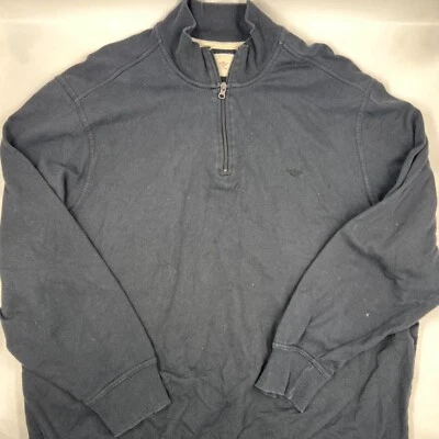 Dockers Pullover Fleece 1/4 Zip Size XL Blue Cotton Stretch Long Sleeve Classic - Image 1 of 4