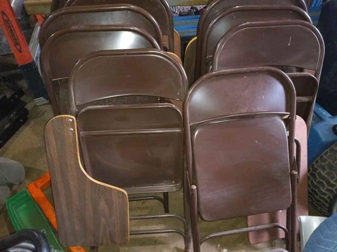 Antique School Desk with Fold Up Chair combo (local pick) Cover