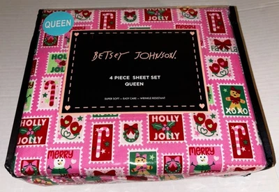 Новый Betsey Johnson 6 шт. королева лист комплект рождественские марки снеговик венок бант XOXO - Изображение 1 из 4