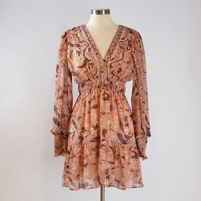 Vestido O.P.T One Pretty Time Floral Volantes NUEVO DEGAGE - Talla Pequeña Foto 1 de 4