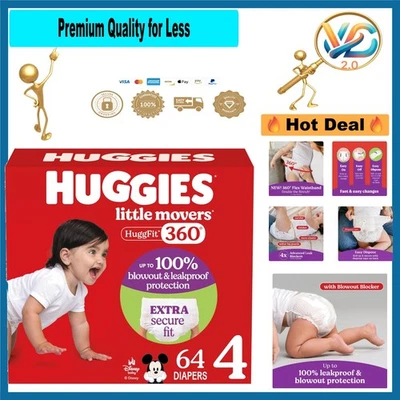 Pañales Huggies Little Movers Huggfit 360 Disney - Talla 4 160 - Cuenta Foto 1 de 4
