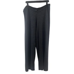 Eileen Fisher Wide Leg Pants Black 100% Cashmere Womens XL Gray - Picture 1 of 5