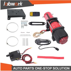 Labwork 4500lbs Electric Winch 12V Synthetic Rope ATV/UTV Winch Wireless Remote - Picture 1 of 21