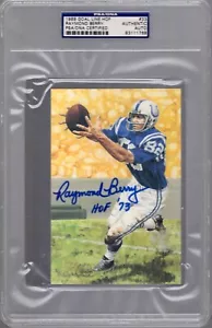 RAYMOND BERRY SIGNED HALL OF FAME GOAL LINE ART CARD COLTS PSA SLABBED - Picture 1 of 2