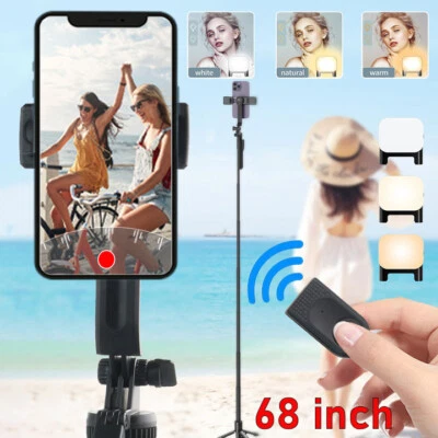 Portable 68" Wireless Remote Selfie Stick Tripod Phone Stand For iPhone Samsung - Image 1 of 4