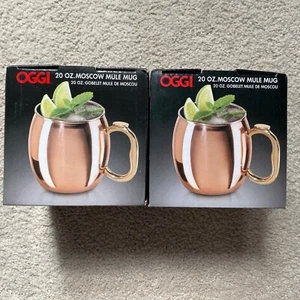 Brand New Set of 2 OGGI 20 Ounce Moscow Mule Mugs in Original Boxes - Picture 1 of 2