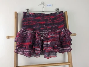 Isabel Marant For H&M Red Printed Silk Ruffle Mini Skirt Girls 14 - Picture 1 of 6