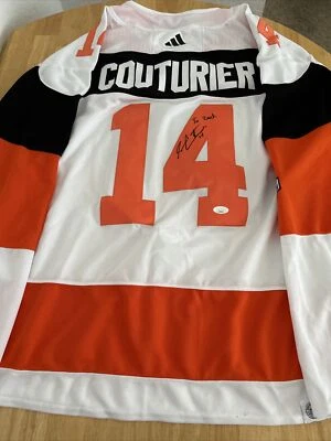 Camiseta deportiva autografiada de Sean Couturier Philadelphia Flyers certificada por la JSA Foto 1 de 4