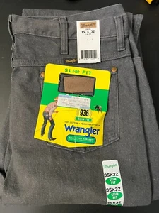 Wrangler Jeans, Slim Fit, Charcoal Gray, 35x32, NEW - Picture 1 of 6