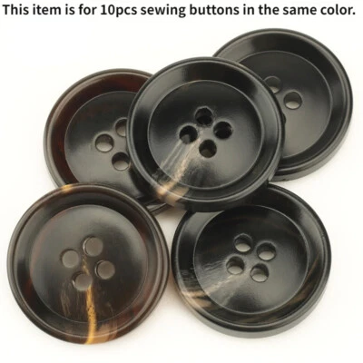 10x Round Resin 4 Holes Sewing Buttons Suit Coat Button for Clothing DIY Sew New - Image 1 of 4