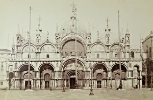 Antica cartolina armadio foto albumina Venezia Italia Basilica di San Marco Naya anni 1880 - Foto 1 di 5