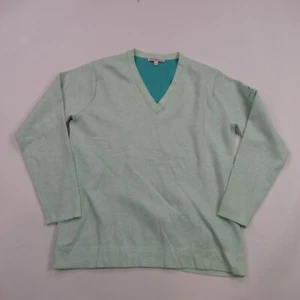 Peter Millar Sweater Womens Large Long Sleeve V Neck Green Outdoors - Picture 1 of 11