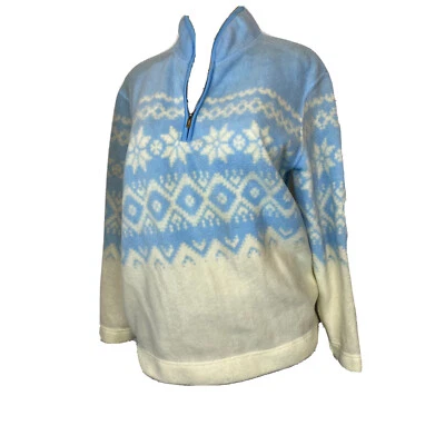 Suéter feminino Catalina azul branco pulôver malha de lã tamanho 4/6 casual - Imagem 1 de 4