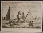 GIZA EGYPTIAN PYRAMIDS EGYPT 1780 BRION DE LA TOUR ANTIQUE COPPER ENGRAVED VIEW