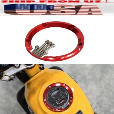 Protector de cubierta de tapa de tanque de combustible delantero rojo EE. UU. para Honda Monkey 125, MSX SF 2018-2023 Foto 1 de 4