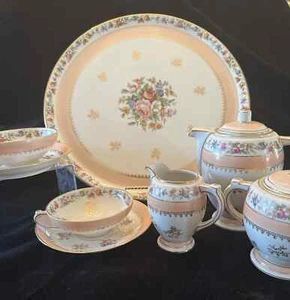 Limoges DRB Floral Tea set for 2 Platter teapot cups - Picture 1 of 8