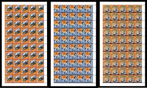 LIBERIA — SCOTT 3188-3190 — HOJAS DE ALTO VALOR DE ANIMALES 2017 — montada sin montar o nunca montada — scv $21,500 - Imagen 1 de 4