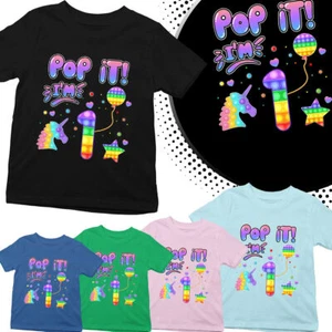 Pop It Fidget Personalised Childrens Birthday Gift Boys Girls Kids T Shirt#AS - Picture 1 of 10