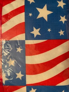 NEW Patriotic Plaid Vinyl Tablecloth Flannel Back Red White Blue 52 x 70 in - Picture 1 of 4