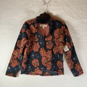 Treasure & Bond Girls XL Fleece Sherpa Floral 3/4 Zip Pull Over Jacket NWT 5152 - Picture 1 of 7