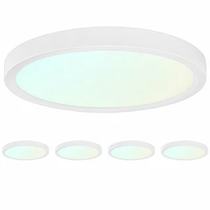Luxrite 7 Inch LED Flush Mount Light 15W 3 Color Options Dimmable 4-Pack - Picture 1 of 7