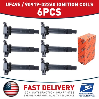 6Pcs Ignition Coils For 2008-2019 Toyota Sequoia 2007-2019 Toyota Tundra 4.0L V6 - Изображение 1 из 4