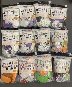 12 SET CREATOLOGY SCHAUMSTOFF AUFKLEBER HALLOWEEN BASTELN KÜRBISSE SCHÄDEL SKELETTE HEXE - Bild 1 von 7