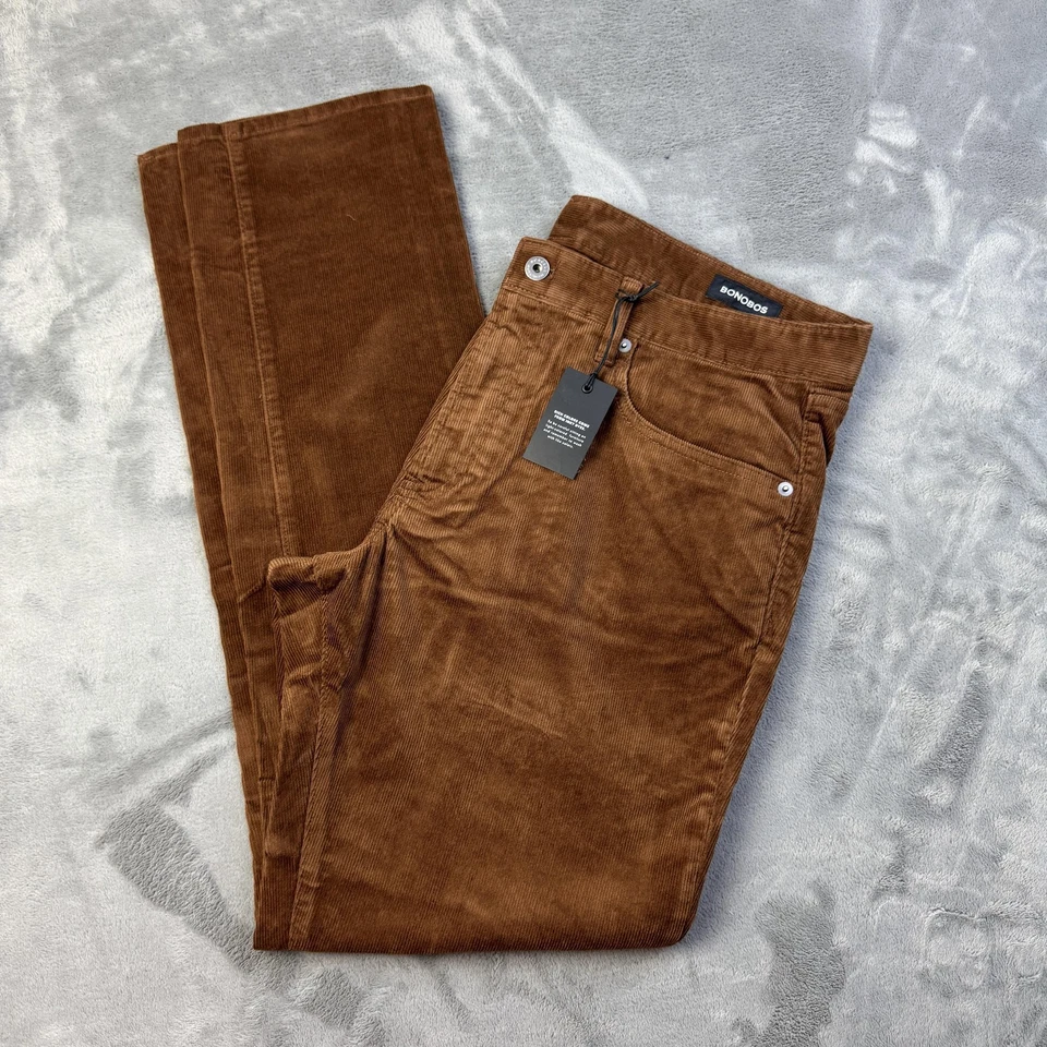 Pantalones de Pana Bonobos Para Hombres 35x32 Marrón Ajuste A Medida Elastizados Informales NUEVO Foto 1 de 4