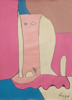 Pintura al óleo expresionista abstracta firmada por Paul Klee sobre lienzo-arte moderno suizo Foto 1 de 4