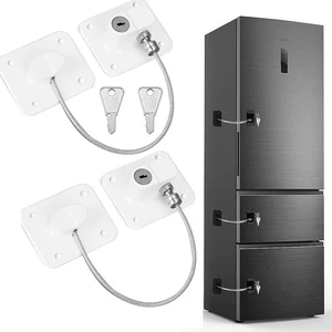 2 Stück Kühlschrankschloss mit Schlüssel Kindersicher Sicherheit für Kinder Fenster Tür Schublade - Bild 1 von 10
