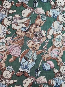 VTG Teddy Bear Jacquard Tapestry Upholstery Fabric Sewing 56"w X 71" 1.9 Yards - Picture 1 of 24