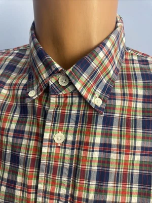 Camisa de vestir informal a cuadros RELWEN manga larga con botones talla L con bolsillo de algodón Foto 1 de 4