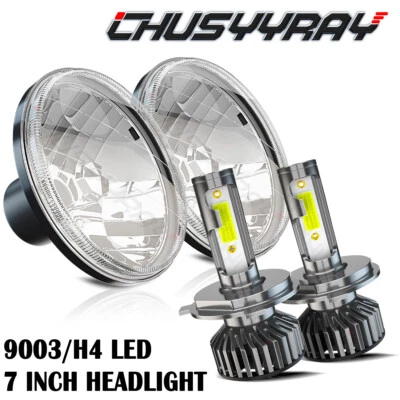 7Inch Round LED Headlight Hi-Lo Beam white for Dodge D100 D150 D200 D300 - Image 1 of 4
