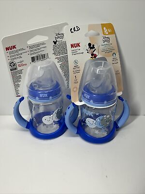 2-pk NUK Learner Bottle Sippy Active Cup, Baby Feeding 5oz Disney Baby Stars New • 41.27$