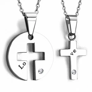 Colgante para Pareja De Dos Piezas Círculos Y Cruz - Imagen 1 de 1