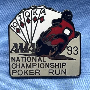 1993 NATIONAL CHAMPIONSHIP AMA POKER RUN ENAMEL PIN - Picture 1 of 5