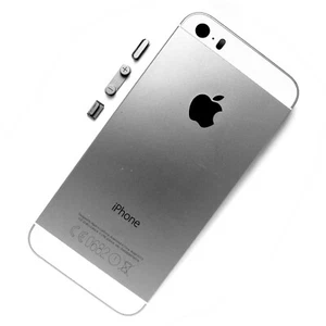 Apple iPhone 5S rear side housing+camera glass+side buttons Silver Genuine - Picture 1 of 5