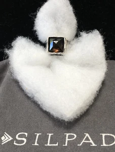 Silpada R1453 Sterling Silver Smoky Quartz Ring Size 8.25. EUC - Picture 1 of 4