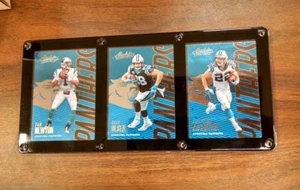 CAROLINA PANTHERS 3 CARD PLAQUE CAM NEWTON GREG OLSEN CHRISTIAN MCCAFFREY - Picture 1 of 1