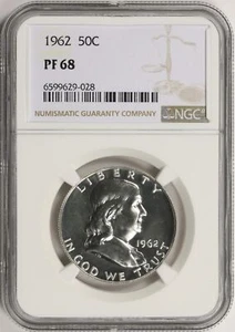Medio dólar Franklin 1962 50c prueba NGC PF68 - Imagen 1 de 4