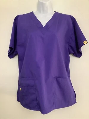 Nuevo Top Médico Wonder Wink Trabajo Cuello en V Para Mujer Grande Púrpura Manga Corta Bolsillos Foto 1 de 4