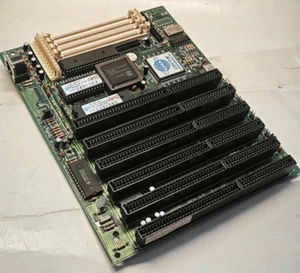 RARE 286 PCChips M216 v 1.2 mini Motherboard w Harris 20 Mhz +Cyrix 287XL & 2 MB - Afbeelding 1 van 14
