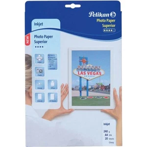 Pelikan Fotopapier DIN A4 glänzend 240 g/m² weiß 20 Blatt Inkjet Tintenstrahl - Afbeelding 1 van 5