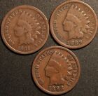 Three Nice Old Indian Cents, 1881, 1889, 1892