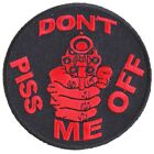 Naszywka haftowana, naszywka na pistolet Don't Piss Me Off (czerwona na czarnej), okrągła 3" (7,6 cm)