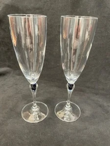 Crystal D.Arques Venise Saphire point Champagnes set of 2 - Picture 1 of 6