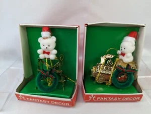 Lote de adornos dorados de oso blanco decoración fantasía escalera de tren #1 - Imagen 1 de 9