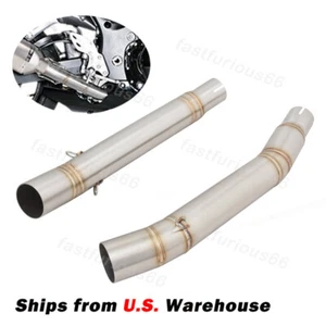 Left Right Mid Pipe For Suzuki Hayabusa GSX1300R 2008-2020 Connect 51mm Exhaust - Picture 1 of 7